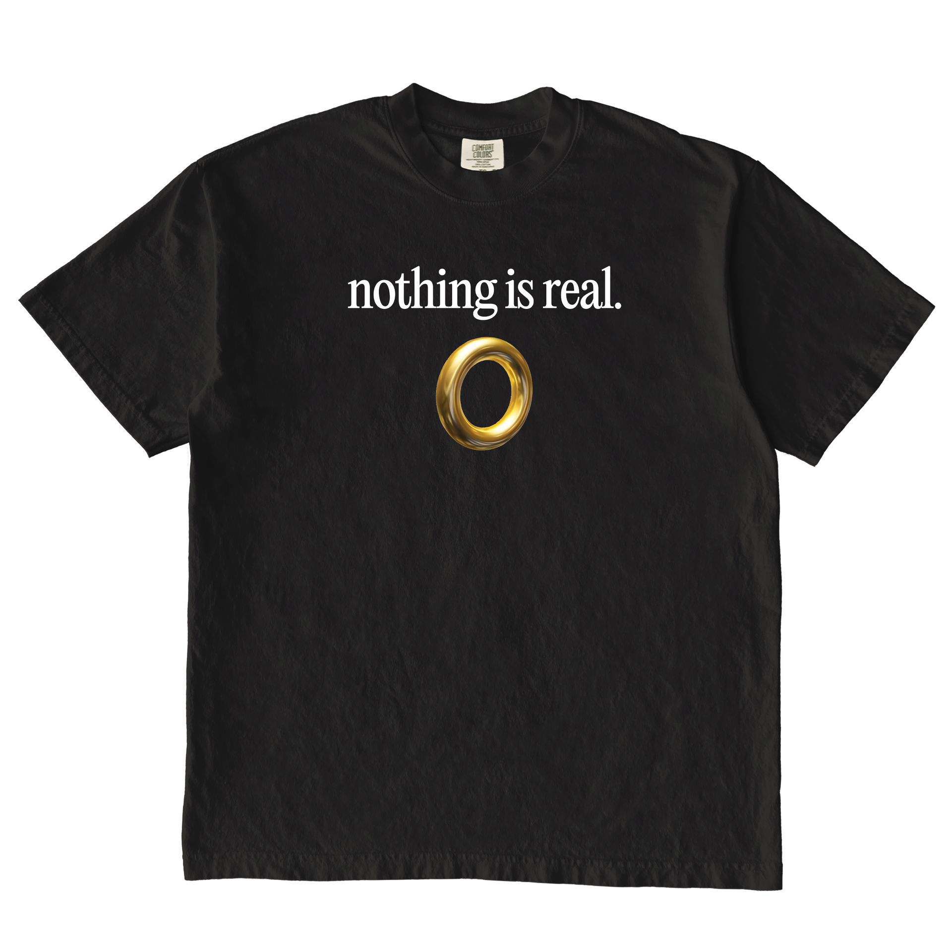 Maglietta Uomo Rockoff The Beatles 'Nothing Is Real' - T-Shirt In Cotone Morbido, Colore Blu Notte